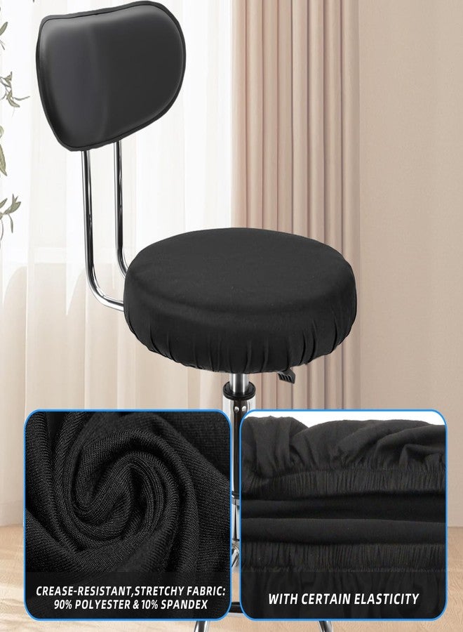 غطاءان أسودان دائريان لكراسي البار، أغطية كراسي بار دائرية عالية المرونة، وسائد كراسي ناعمة قابلة للغسل للمنزل، طقم أغطية كراسي بار للفنادق والأسواق، غطاء كراسي بار دائري - Image 5